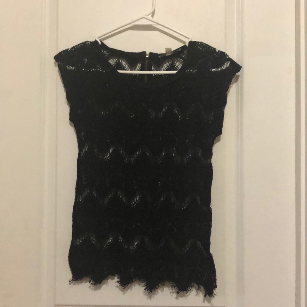 Black mesh top